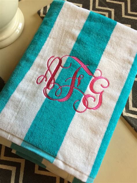 Monogrammed Beach Towel by RayneDropsBoutique on Etsy