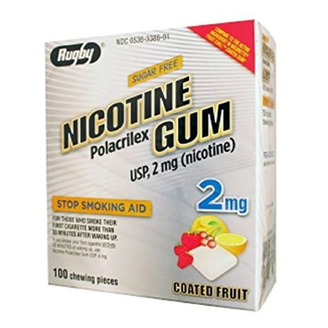 2 Pack Nicotine Gum 2 mg Coated Fruit Flavor Sugar-Free Stop Smoking ...