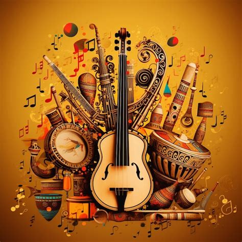 Premium AI Image | A Melodious Journey Exploring Traditional Musical Instruments