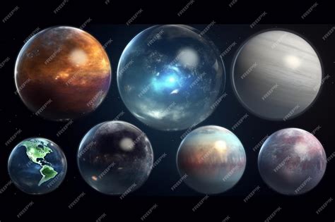 Premium Photo | Planets realistic transparent set