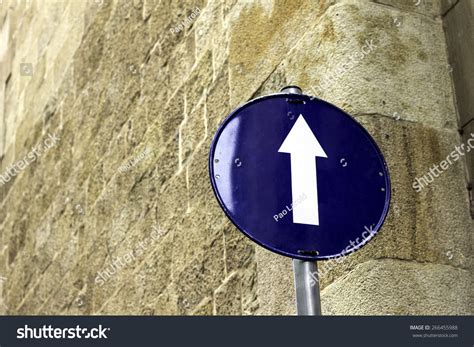 Blue Arrow Sign Pointing Stock Photo 266455988 | Shutterstock