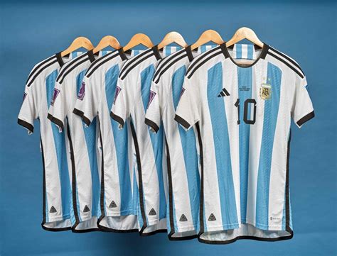 The 2022 World Cup jerseys worn by Argentina captain Lionel Messi sold ...