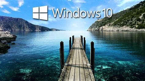 Windows 10 on the pier text logo wallpaper - Computer wallpapers - #46921