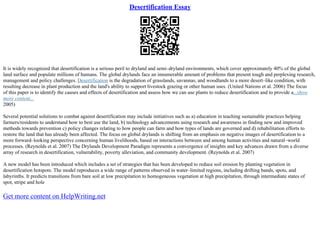 Desertification Assignment | PPT