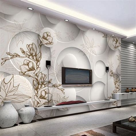 3D stereoscopic large mural custom wallpaper the living room sofa TV ...