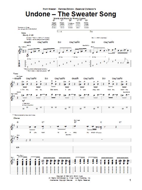 Undone - The Sweater Song by Weezer - Guitar Tab - Guitar Instructor