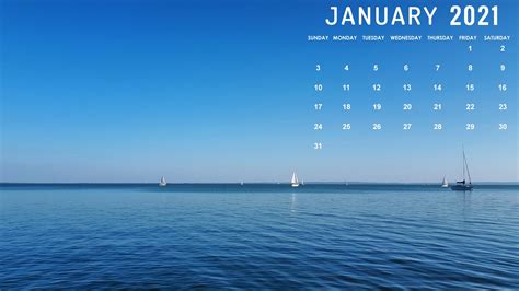 January 2021 calendar desktop wallpaper HD computer background image