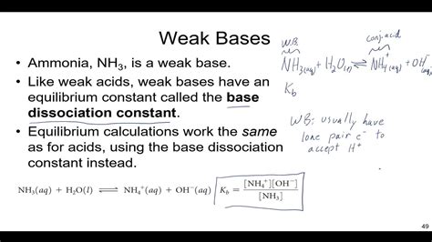 Weak Base Calculations in Chemistry - YouTube