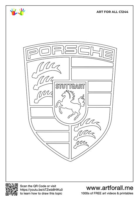 How to draw Porsche Logo