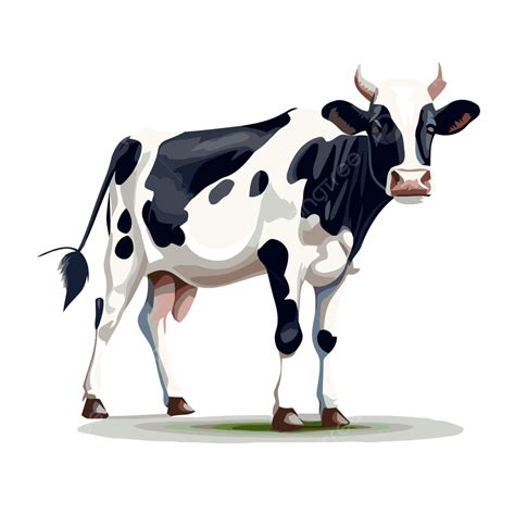 Holstein Cow Vector, Sticker Clipart Cow Standing On A Grey Gray ...