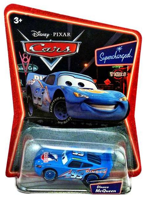 Disney Pixar Cars Supercharged Blue Dinoco McQueen 155 Diecast Car Mattel Toys - ToyWiz