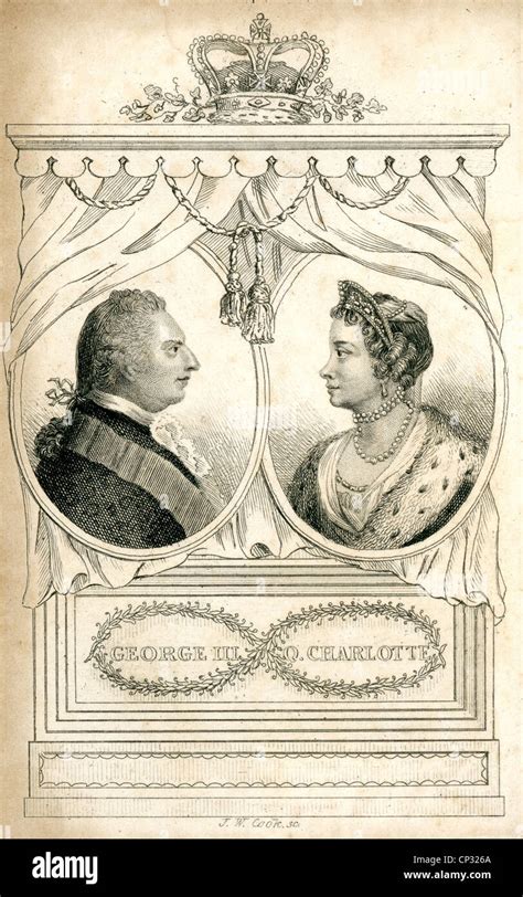 Portrait of King George III and Queen Charlotte of England Stock Photo ...