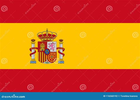 Spanish National Flag. Official Flag of Spain, Accurate Colors Stock Vector - Illustration of ...