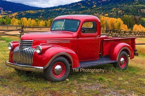 Old Red Chevroley Red Truck Red Chevy Old Chevy Classic | Etsy