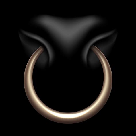 A bull s nose with a metal nose ring 3D realistic illustration Vector ...