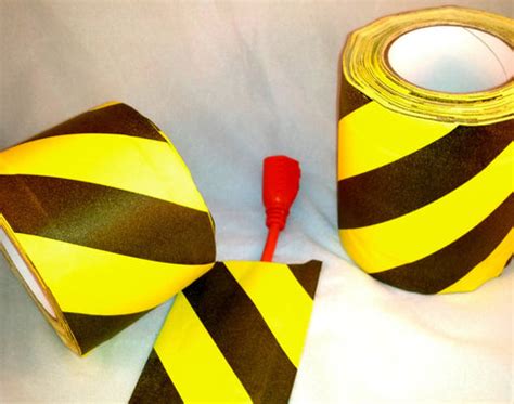 Cable Path Tape, Yellow and Black Striped Gaffer's Tape with non-adhes ...