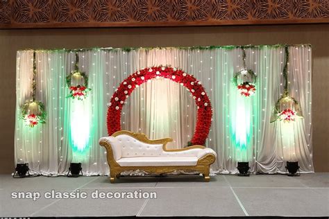 Classy decor red and white loves | Simple stage decorations, Engagement ...