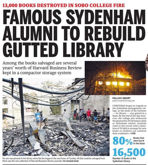 What a way to give back to society : Famous sydenham Alumni to Rebuild Gutted Library