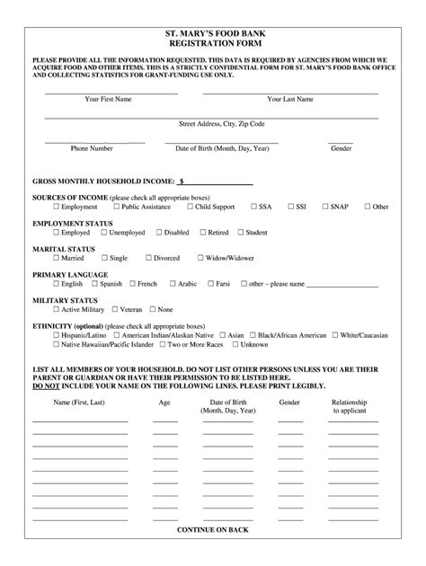 AZ St. Marys Food Bank Registration Form 2018-2022 - Fill and Sign Printable Template Online ...