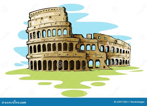 Colosseum romano illustrazione vettoriale. Illustrazione di costruzione ...