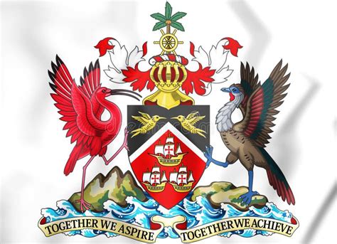 Trinidad and Tobago Coat of Arms. Stock Illustration - Illustration of fabric, horizontal: 123512837