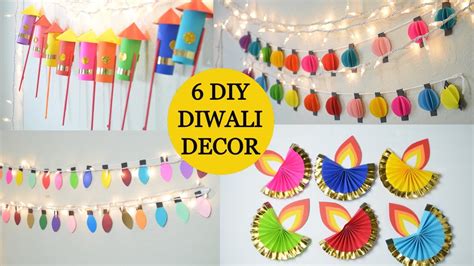 DIY -6 Easy Diwali Decoration Ideas With Papers || Home Decoration Ideas For Diwali & Christmas ...