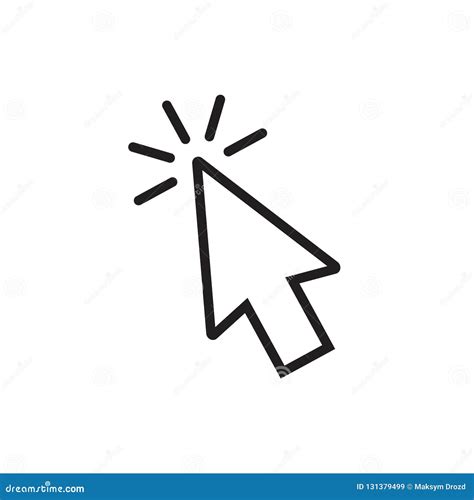 Mouse Pointer Arrow Clicked or Cursor Click Line Art Icon for Apps and Websites Stock Vector ...