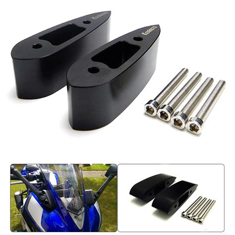 YZF R25 R3 Motorcycle Mirror Riser Extenders Extension Adaptor Kit for Yamaha YZF R3 YZF R25 ...