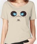 Cartoon Grumpy Cat Face NO Women's T-Shirt