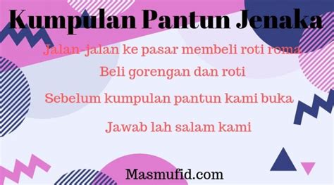 Pantun Jenaka Anak Sd Dan Maknanya - Pantun Indonesia