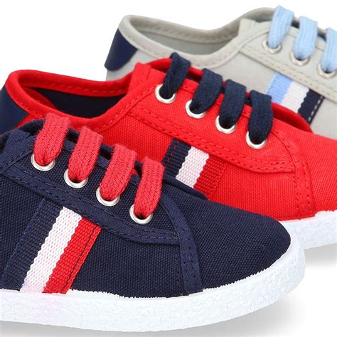 New cotton canvas tennis shoes with flag detail. TK048 | OkaaSpain