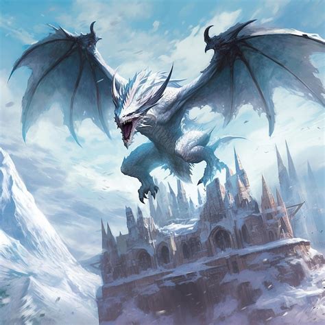 Premium AI Image | sindragosa flying above icecrown Citadel epic world Generative AI