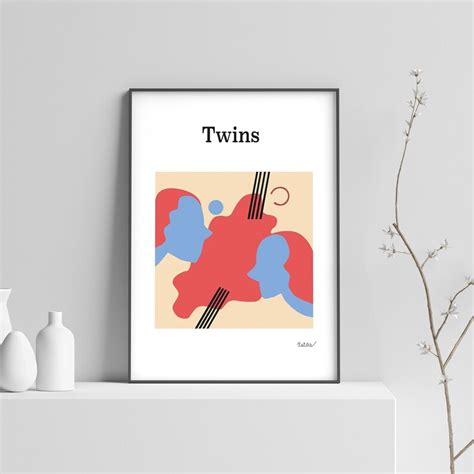 Digital Print 'twins' Poster Design Art - Etsy