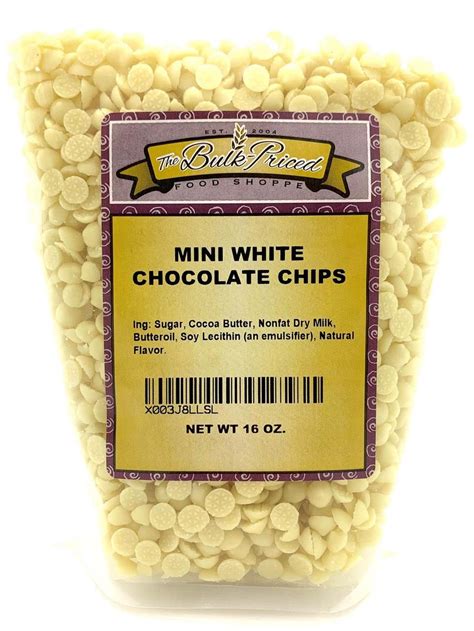 Mini White Chocolate Chips (1lb. Resealable Zip Lock Stand Up Bag)