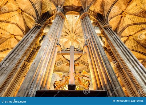 Cathedral of the Holy Cross and Saint Eulalia , Ba Stock Photo - Image of catholic, gothic ...