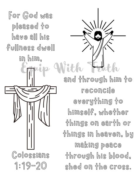 Colossians 1:19-20 Coloring Page - Etsy Australia