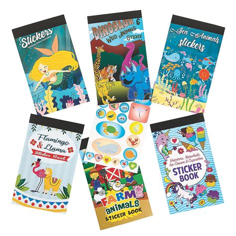 Assorted Patterns Sticker Books - Stationery - 6 Pieces - Walmart.com - Walmart.com