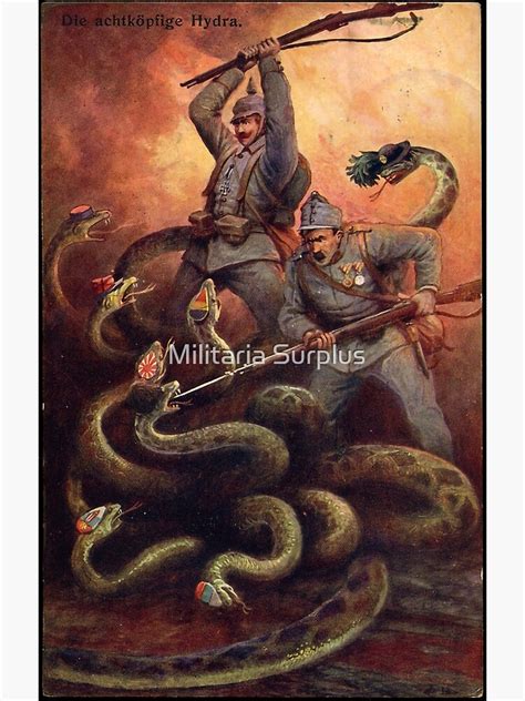 ""The Eight Headed Hydra" WW1 German Austrian Propaganda Poster" Poster ...