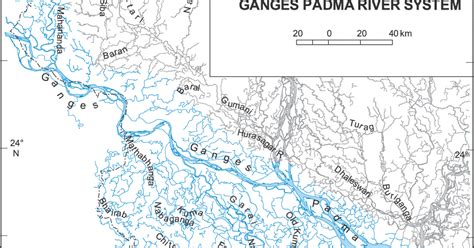 Maps of Bangladesh: Map Showing Ganges-Padma River System, Bangladesh