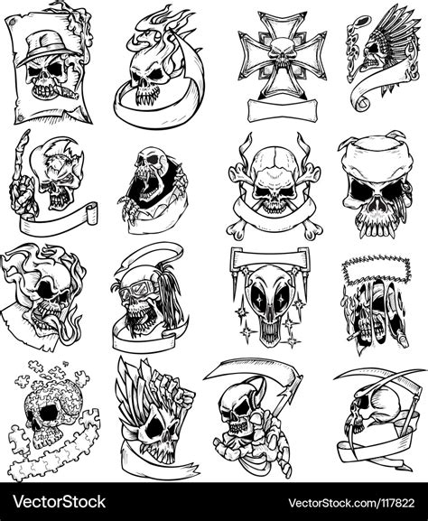 Skull tattoo Royalty Free Vector Image - VectorStock