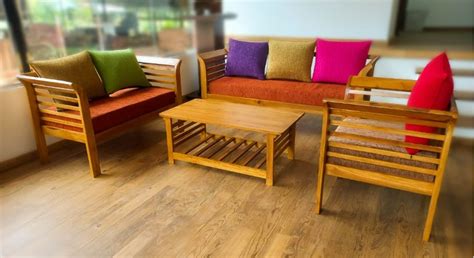 Wooden Sofa Set Teak 3:2:1 - Asian Lanka Marketing