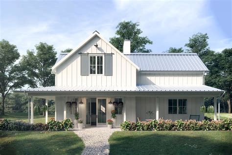 Plan 871002NST: 3-Bed Modern Farmhouse with Wrap-around Porch | Barn house plans, Modern ...