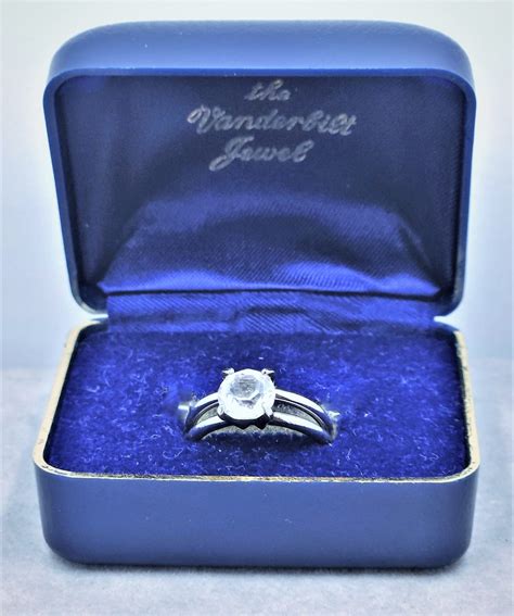 Vintage "The Vanderbilt Jewel" CZ Engagement & Wedding Band Ring Set NIB Size 7