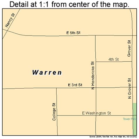 Warren Indiana Street Map 1880108