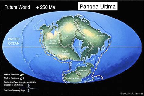 Pangea Ultima, Earth 250 million years from now, map by CR Scotese #map #mapporn | Future earth ...