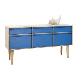 Vintall Modern Sideboard Oak & Blue | High | Fromthemakers.co.uk