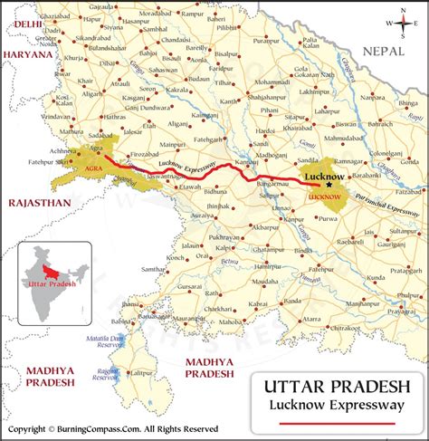 Agra Lucknow Expressway Map, Agra Lucknow Expressway Route Map