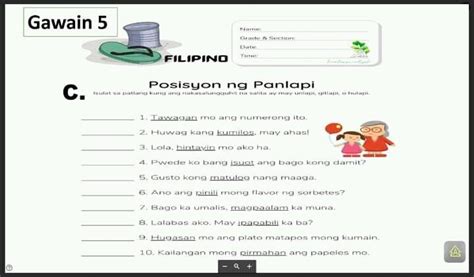 POSISYON NG PANLAPI:ISULAT SA PATLANG KUNG ANG NAKASALUNGGUHIT NA SALITA AY MAY UNLAPI, GITLAPI ...