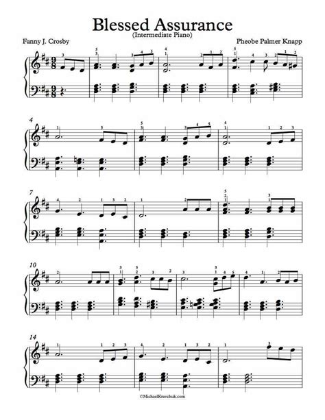 Free Piano Arrangement Sheet Music – Blessed Assurance | Sheet music, Music chords, Piano sheet ...