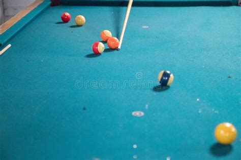 The Player Aims To Strike the Billiard Ball Stock Image - Image of ...